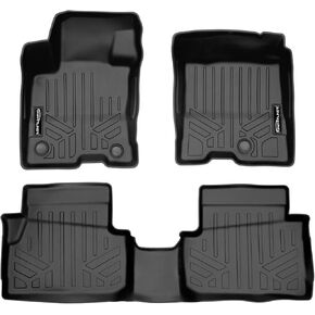 SMARTLINER Custom Fit All Weather Black 2 Row Floor Mat Liner Set Compatible with 2022-2024 Ford Maverick (Only Fits Hybrid Models)