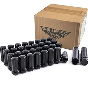 M14x1.5 Thread 32 Pcs 7 Spline Lug Nuts Set 2" Tall with Socket Compatible with F-250 F-350 2003-2025/F-450 2011-2014/Savana 2500 2003-2025/NV1500-2500-3500 2012-2021/2500 3500 2012-2025