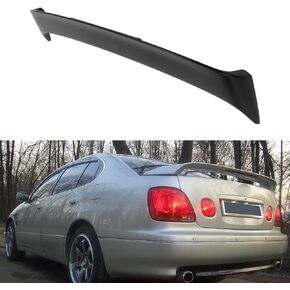 cciyu Rear Trunk Lip Spoiler Wing Fits for 1998-2005 For Lexus For GS300,1998-2000 For Lexus For GS400,2001-2005 For Lexus For GS430 Racing Trunk Spoiler With 3rd Brake Light(ABS Matte Black)