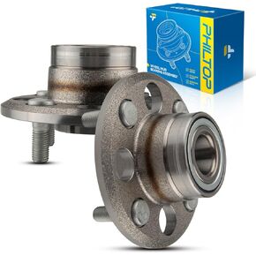 PHILTOP Rear 513035 Wheel Bearing and Hub Assembly 4 Lugs for Civic 1985-2000, Wagovan 1986-1987, Civic del Sol 1993-1997, CRX 1988-1991 2 PCS