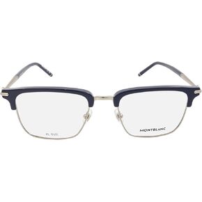 Mont Blanc MB0243O 005 Eyeglasses Frame Men's Blue Semi Rim Square Shape 54mm