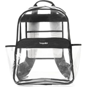 Baggallini Clear Backpack - Lightweight Large 11.5x 15.5x 6 Inch Clear Bag