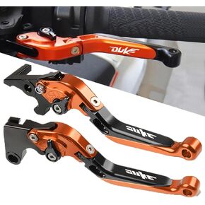 FREAXLL K.T.M Duke 125 390 Brake Clutch Levers Set Foldable Extendable CNC Aluminium for K.T.M 125 Duke 390 200 250 2011-2015 2017 2018 2019 2020 (Orange/Black)
