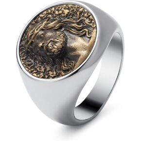 Jesus Rings for Men Vintage Christian Jesus Signet Ring Religious Amulet Ring Jewelry for Men Boys Size 7-13