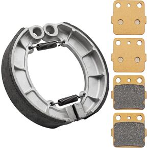 Semi-Metallic-Pro Front Brake Pads & Rear Brake Shoes for Honda Foreman 500 2012-2013, OEM# 06435-HP7-A01 06430-HN2-000 06430-MCL-700