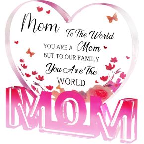 for Dad - Delicate Dad Birthday Gifts from Daughter Son Mom - Acrylic Heart Sign Plaque Presents 3.9 x 3.7 inch - Thanksgiving Gifts for Dad, from Men