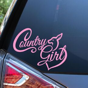 Sunset Graphics & Decals Country Girl Decal Vinyl Car Sticker | Cars Trucks Vans Walls Laptop | Light Pink | 5.5 inches | SGD000168A