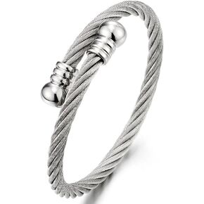 سوار COOLSTEELANDBEYOND مرن قابل للتعديل من الفولاذ الملتوي للرجال والنساء
