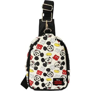 Disney Mickey Mouse All-Over Print White 7.4" Sling Bag