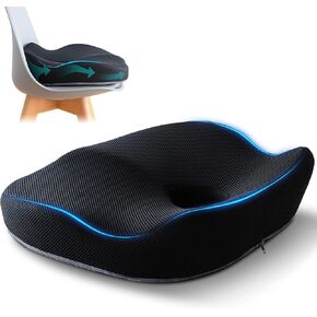 Seat Cushion for Desk Chair Cushion for Hip Tailbone Pain Relief Memory Foam Seat Cushion for Car, Driver, Office Desk Chair Cushion for Gaming Ergonomic Patented Office Chair Cushion Pad Donut Pillow