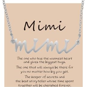 Kivosliviz Mimi Gift from Grandson Granddaughter Necklace Mimi Items for Women Mimi Grandma Necklace