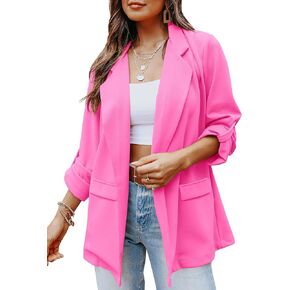 Imily Bela Womens Casual Blazers Long Sleeve Lapel Open Front Work Office Jacket with Pockets