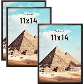 Fun Memories 20x28 Poster Frame for Photo, Posters & Art Prints, Horizontal or Vertical Wall Mounting Scratch-Proof Wall Gallery Photo Frame (Black, 3 Pack)
