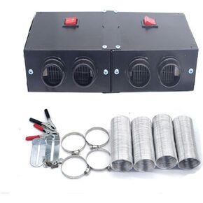 12V 360W-500W Car Truck Heater for Winter, Portable Car Space Heater| Car Defroster Windshield Demister with 4 Ports and Universal Parking Heater with Mounting Accessories
