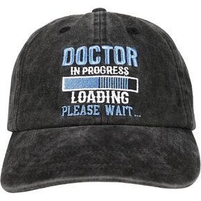 InnoBeta Doctor Cap Gifts for Med School Students, Adjustable Vintage Washed Cotton Embroidered Hat, Idea for Doctor Graduation, Birthday, Christmas