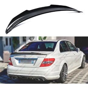 Rear Spoiler Compatible with 2008-2014 Benz W204 C-Class, PSM Style Duckbill Fits for C180 C200 C250 C300 C350 C63 AMG, Duckbill Trunk Tail Deck Lid Wing Lip (Glossy Black)
