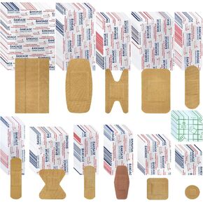 330 Pcs Assorted Sizes Flexible Fabric Bandages, Breathable Fingertip Bandages with Non-Stick Pad, Latex Free First Aid Wound Care for Cuts, Scrapes, Blisters