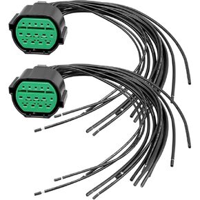 2 Pcs Main Headlight Pigtail Plug Fit for Kia Optima Forte Sorento Sportage Rio Telluride 2018-2021 Fit for Hyundai Elantra Sonata Veloster Tucson Palisade 2018-2021 Headlamp Connector 14 Pin