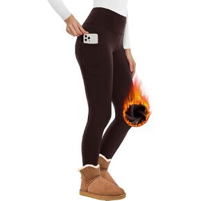 NexiEpoch Fleece Lined Leggings Women - High Waisted Winter Yoga Pants Tummy Control Soft Thermal Warm for Hiking Workout