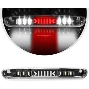 Third 3rd Brake Light Lamp Replacement for 2007-2013 Chevy Silverado/GMC Sierra 1500 2500HD 3505HD-Waterproof Center High Mount Rear Trailer Cargo Stop Light(Clear Housing Arrows-Type)