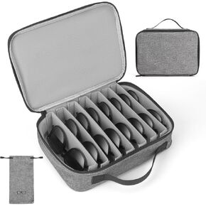 Travel Sunglass Case Sunglasses Storage Bag Glasses Case Portable Glasses Storage Box with Adjustable Slots Sunglasses Case Can Hold Multiple Pairs of Sunglasses Suitable for Men and Women