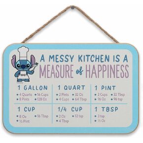 Disney Star Wars Yoda and R2-D2 Hanging Wood Measuring Sign - Measure You Must for Kitchen or Dining Room