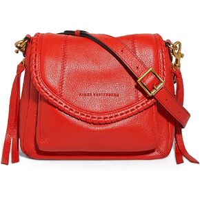 Aimee Kestenberg All For Love Mini Crossbody Bag - Small Leather Purse for Women - Adjustable and Removable Shoulder Strap - Corvette Red with 14K Yellow Gold