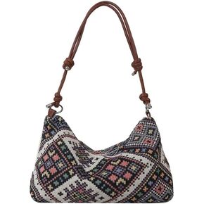 Retro Canvas Handbag Hobo Shoulder Bag for Women Casual Working Shopping Bag