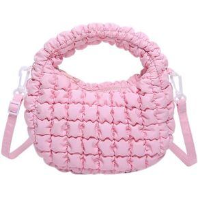 Small Quilted Bubble Bag Lightweight Puffer Handbag Soft Down Cotton Padded Shoulder Crossbody Bag