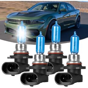 9005 Hi/Lo Headlight Bulbs,fit for 2016-2020 Dodge Charger,400% Bright 5100K 6000LM High Performance Halogen Headlight Bulbs,1:1 Size,Automotive Light Bulb,4PCS