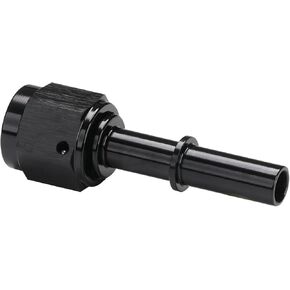 6AN Female Swivel to 3/8" SAE Quick Connect Disconnect Male Push On EFI Fuel Fitting Adapter Straight Aluminum Black