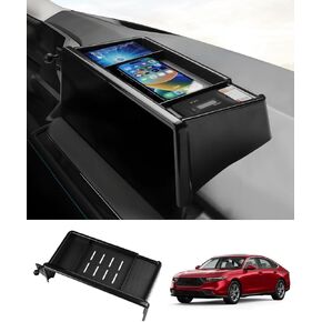 صينية لوحة أجهزة القياس FIILINES لسيارة Honda Accord 2023-2024 (تناسب شاشة اللمس مقاس 12.3 بوصة)، منظم وحدة التحكم المركزية للوحة أجهزة القياس الداخلية، منظم لوحة أجهزة القياس باللون الأسود in Kuwait