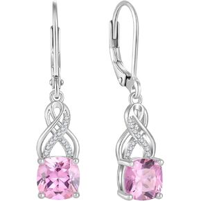 Square Princess Cut Dangle Drop Earrings 925 Sterling Silver Infinity Leverback Earrings Birthstone Jewelry Gifts for Women in Kuwait