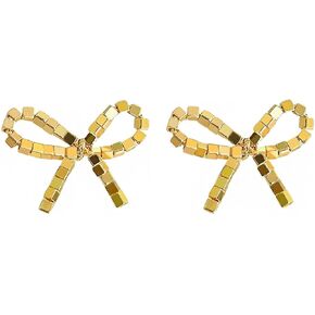 Cute Cherry Red Earrings Coquette Mini Bow Earrings for Women with S925 Post for Wedding Bridesmaid Christmas Gift