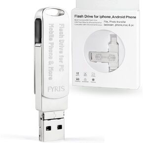 256GB 3in1 iPhone Flash Drive, USB Photo Stick Transfer Video Files Ease in Among iPad Tablet Android Phone PC Mac TVbox Fast Secure, Realupta A Reliable External Storage,MFi Certified Tattoo(Thorns)