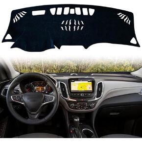 Dash Mat Cover Custom Interior Center Console Compatible with Chevy Equinox RS Premier 2018 2019 2020 2021 2022 Dashboard mat Covers Accessories (with HUD)