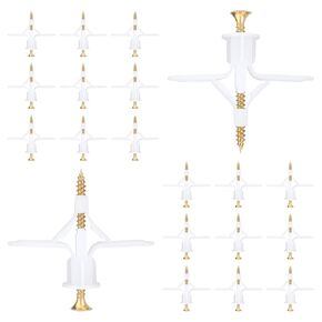 Hollow-Wall Anchors, One Size, 65Lbs Anchor 50pcs+Screw 50pcs Drywall Anchor kit with Screws, Self-Drilling Hollow Wall Anchor, Grey