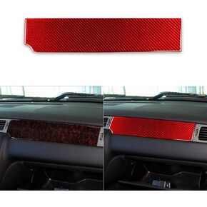 Real Red Carbon Fiber Car Dashboard Speedometer Panel Decoration Sticker Compatible with Chevrolet Avalanche/Silverado LTZ 2007 2008 2009 2010 2011 2012 2013 Auto Premium Interior Accessories