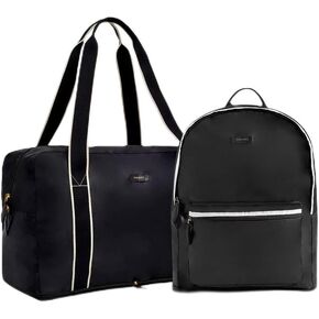 Paravel Fold Up Duo | Derby Black | Fold-Up Backpack and Fold-Up Bag | Oprah's Favorite Things 2022 and 2018