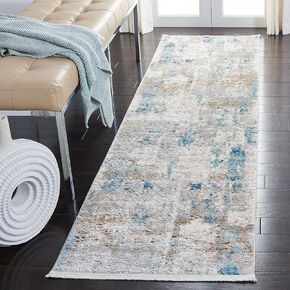 SAFAVIEH Shivan Collection 2'2" x 8' Ivory/Grey SHV708G Modern Abstract Non-Shedding Living Room Entryway Foyer Hallway Bedroom Runner Rug