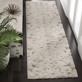 سجادة SAFAVIEH Florida Shag Collection - 2'3" x 11'، كريمي وبيج، تصميم ملتف، لا يتساقط ويسهل العناية به، سمك 1.2 بوصة مثالي للمناطق ذات الحركة العالية في غرفة المعيشة وغرفة النوم (SG470-1113)
