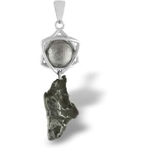 Starborn Sterling Silver Muonionalusta and Campo de Cielo Meteorite Orbit Pendant