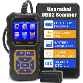 Car OBD2 Scanner Code Reader Engine Fault Code Reader iKiKin AT500 Professional Reader Scanner Diagnostic Tool Check Engine Light Scan Tool for OBD II Protocol Cars Since 1996