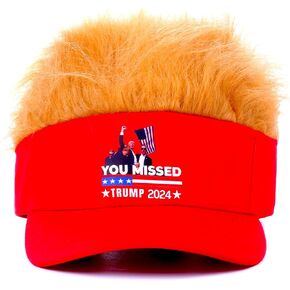 Trump 2024 Hat with Hair,Trump Donald Trump Wig Hat Ultra Adjustable MAGA Baseball Cap Red in Saudi Arabia