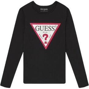 GUESS Girls' Eco Long Sleeve Triangle T-Shirt