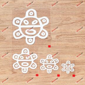 Taino Sun Symbol Decal Vinyl Sticker Puerto Rico PR - 4 Pack White, 2 Inches, 3 Inches, 4 Inches, 6 Inches - Style C No Background for Car Boat Laptop Cup Phone