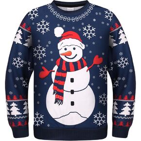 yolsun Men Ugly Christmas Sweatshirt Unisex's Crewneck Novelty Casual Ugly Party Accessory for Xmas Party Celebration