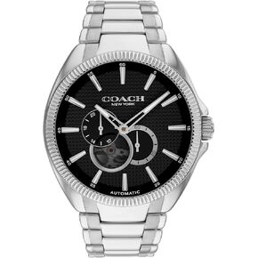 Coach Jackson Men's Watch - 3H Automatic Watch - Stainless Steel Bracelet - Water Resistant 5ATM/50 Meters -Gift for Him - Premium Fashion Timepiece for Everyday Style - 45mm