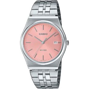 Casio MTP-B145D-4AV Men's Vintage Stainless Steel Pink Dial 3-Hand Analog Watch