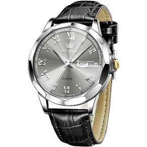 OLEVS Mens Watches Mens Leather Watch Ultra Thin Watches for Men Minimalist Watch with Leather Band Quartz Analog Dress Casual Simple Lightweight relojes para Hombres in Saudi Arabia